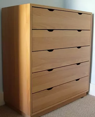 Solid steamed beech chest of drawers 